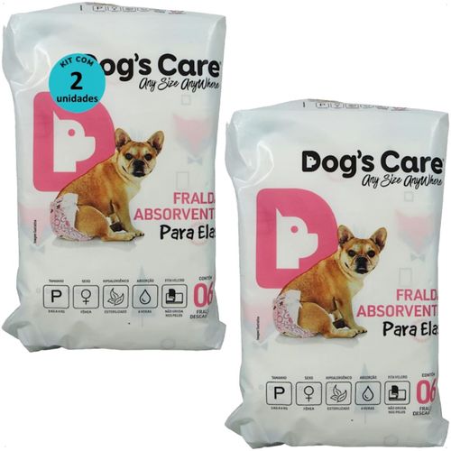 FRALDA HIGIÊNICA DESCARTÁVEL DOGS CARE P 6 UN PARA CÃES FÊMEAS KIT COM 2 FRALDA HIGIÊNICA DESCARTÁVEL DOGS CARE P 6 UN PARA CÃES FÊMEAS KIT COM 2