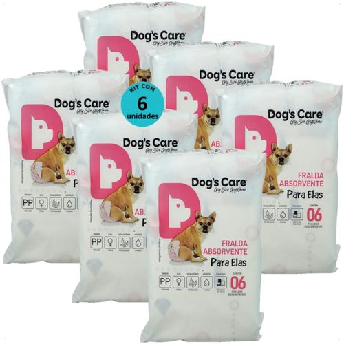 FRALDA HIGIÊNICA DESCARTÁVEL DOGS CARE PP 6 UN PARA CÃES FÊMEAS KIT COM 6 FRALDA HIGIÊNICA DESCARTÁVEL DOGS CARE PP 6 UN PARA CÃES FÊMEAS KIT COM 6
