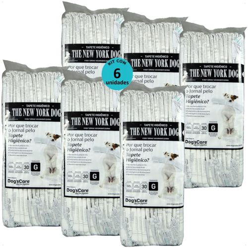 TAPETE HIGIÊNICO THE NEW YORK DOGS TAMANHO G 30 UN 82X60 CM KIT COM 6 TAPETE HIGIÊNICO THE NEW YORK DOGS TAMANHO G 30 UN 82X60 CM KIT COM 6