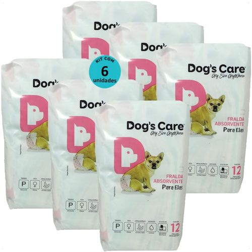FRALDA HIGIÊNICA DESCARTÁVEL DOGS CARE P 12 UN PARA CÃES FÊMEAS KIT COM 6 FRALDA HIGIÊNICA DESCARTÁVEL DOGS CARE P 12 UN PARA CÃES FÊMEAS KIT COM 6