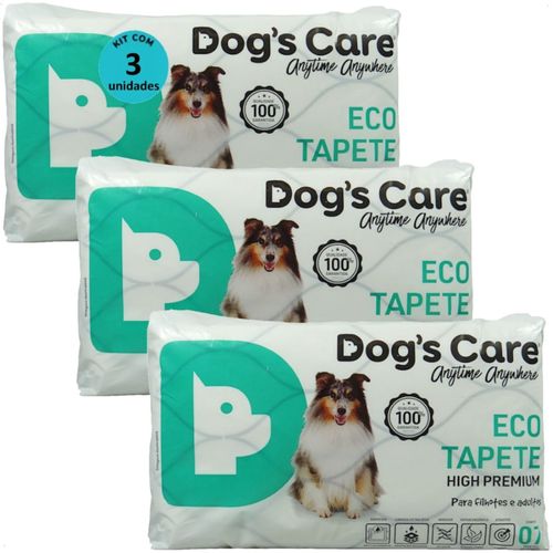 TAPETE HIGIÊNICO DOG´S CARE ECO HIGH PREMIUM 7 UN 82X60 CM KIT COM 3