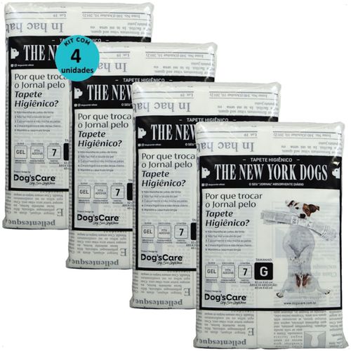 TAPETE HIGIÊNICO THE NEW YORK DOGS TAMANHO G 7 UN 82X60 CM KIT COM 4