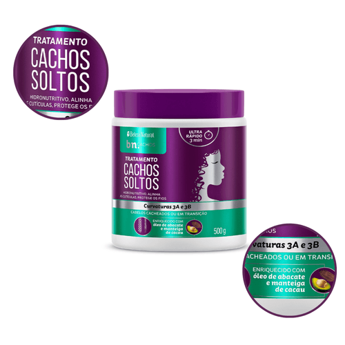 Máscara De Tratamento Cachos Soltos 500G | Bn.cachos