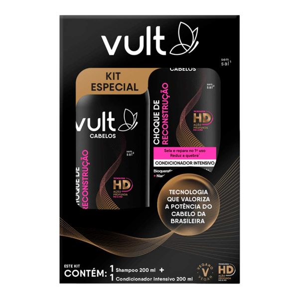 Kit Vult Shampoo + Condicionador Reconstrução Intensiva 200ml Cada
