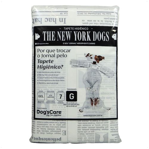 TAPETE HIGIÊNICO THE NEW YORK DOGS TAMANHO G 7 UN 82X60 CM KIT COM 5 TAPETE HIGIÊNICO THE NEW YORK DOGS TAMANHO G 7 UN 82X60 CM KIT COM 5