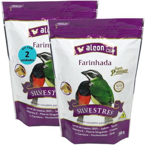 ALCON CLUB FARINHADA SILVESTRES 250G SUPER PREMIUM KIT COM 2 PARA AZULÃO, BICUDO, COLEIRO, CABOCLINHO, CURIÓ, PÁSSARO-PRETO, SABIÁ, TRINCA-FERRO ALCON CLUB FARINHADA SILVESTRES 250G SUPER PREMIUM KIT COM 2 PARA AZULÃO, BICUDO, COLEIRO, CABOCLINHO, CURIÓ, PÁSSARO-PRETO, SABIÁ, TRINCA-FERRO