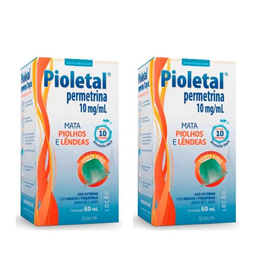 2 Pioletal Permetrina Loção Com 60ml Tratamento De Piolhos E Lendêas 2 Pioletal Permetrina Loção Com 60ml Tratamento De Piolhos E Lendêas