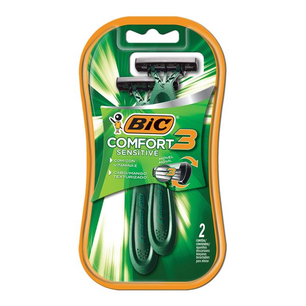 Barbeador Bic Comfort 3 Advance Sensitive 2 Unidade