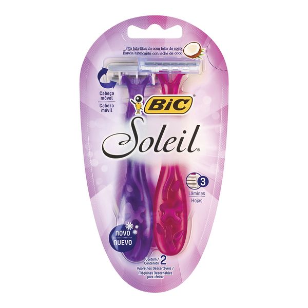 Aparelho de Depilação Bic Soleil Rosa/Roxo 2 unidades