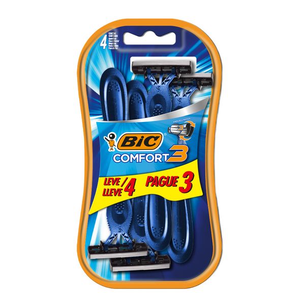 Kit Aparelho de Barbear Bic Comfort 3 4 Unidades