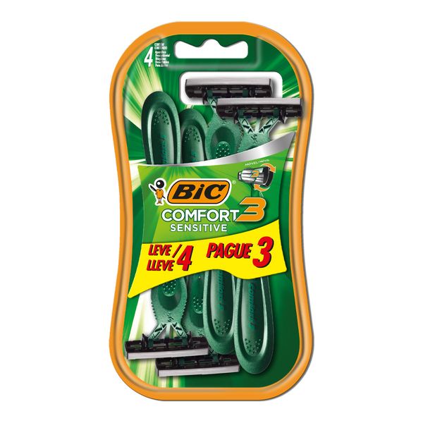 Barbeador Bic Comfort 3 Advance Sensitive 4 Unidades