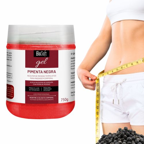 Gel Creme Redutor De Medidas Pimenta Negra Termogênico 750g Gel Creme Redutor De Medidas Pimenta Negra Termogênico 750g