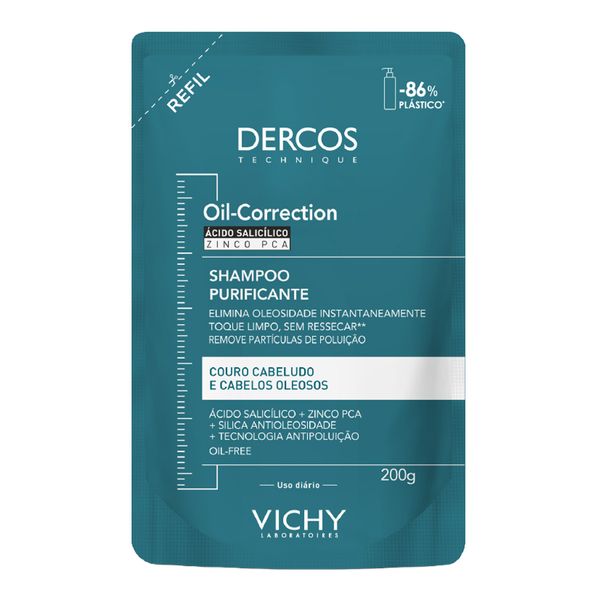 Shampoo Purificante Vichy Dercos Oil-Correction Antioleosidade 200g Refil