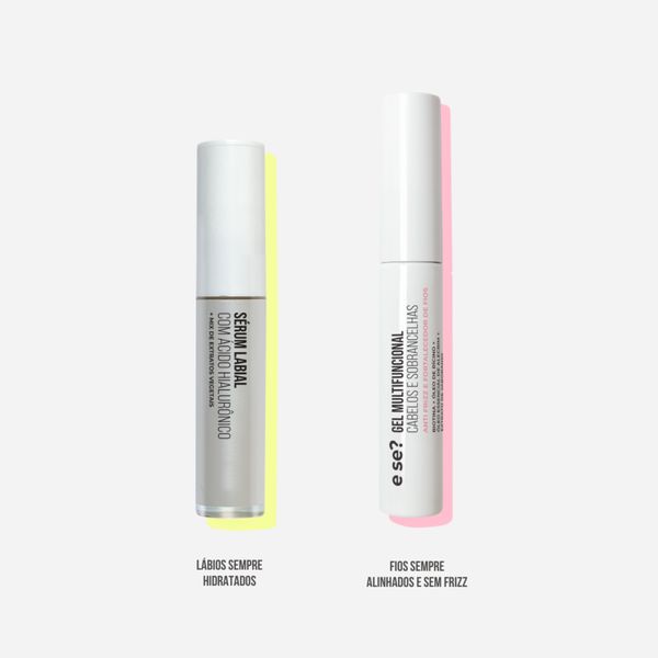 Kit Sérum Labial 6ml + Gel Multifuncional cabelos e sobrancelhas