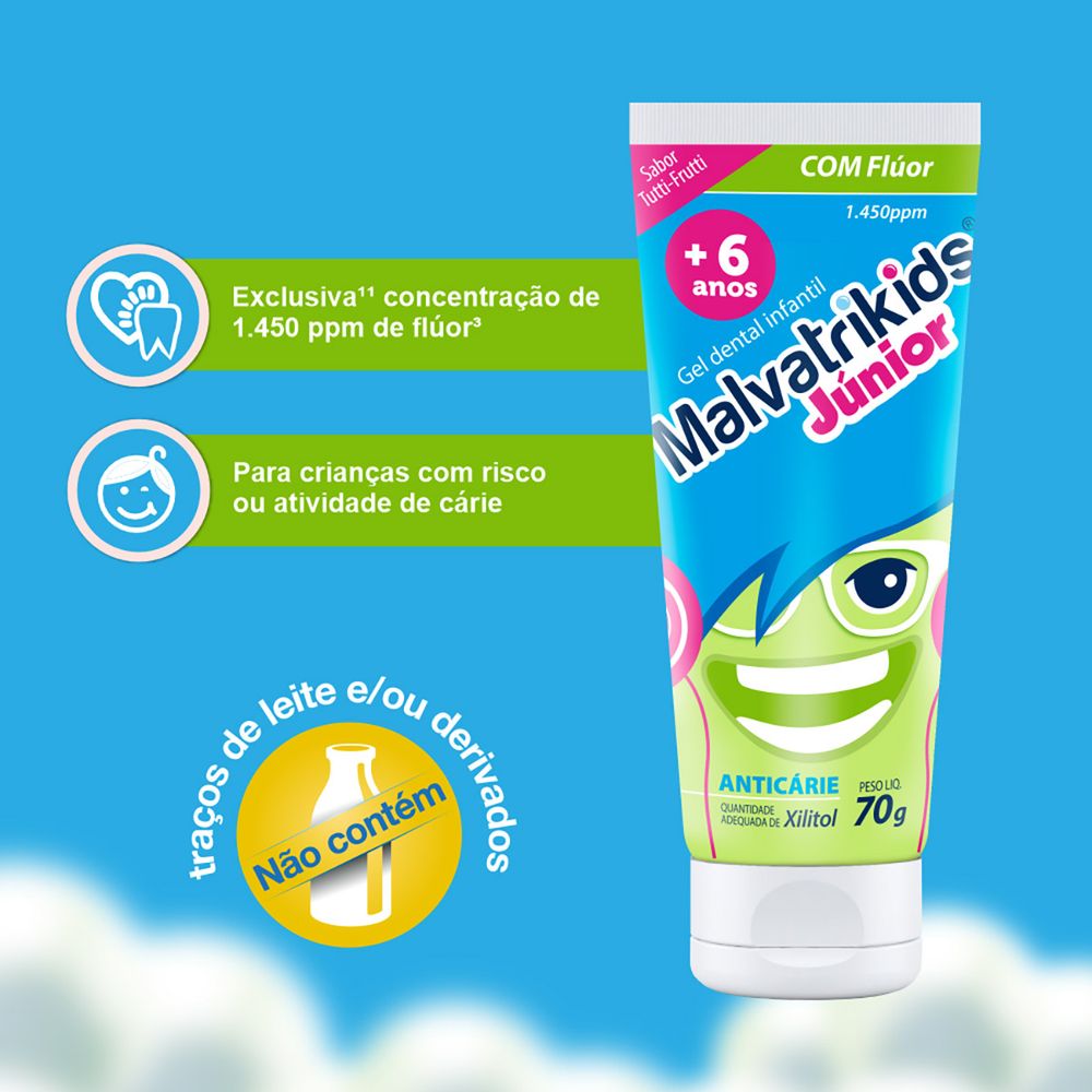 Gel Dental Daudt Malvatrikids Junior 70g - Drogaria Sao Paulo
