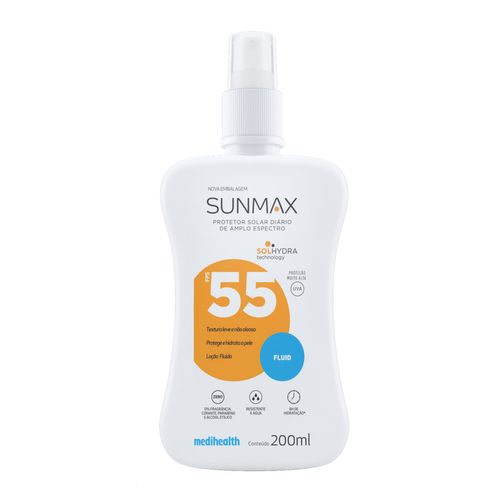 Protetor Solar Facial E Corporal Sunmax Fps 55 Fluid Toque Seco 200Ml Fluído Spray