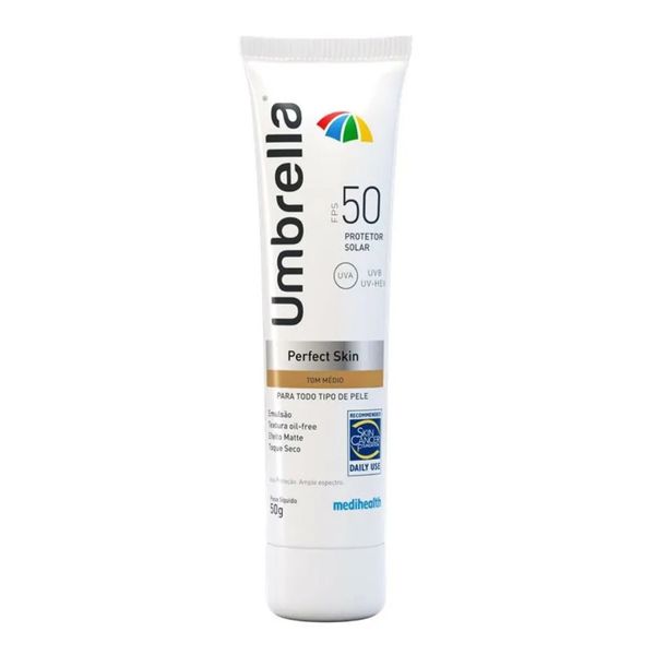Protetor Solar Facial Umbrella FPS 50 Perfect Skin Tom Médio 50g