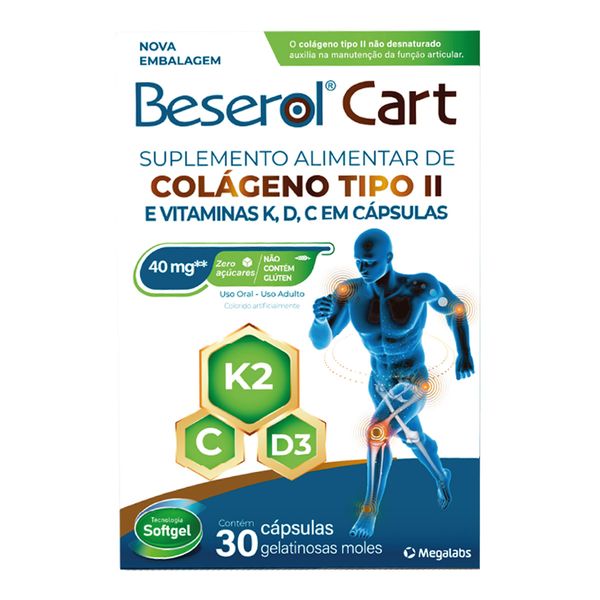 Suplemento Alimentar Megalabs Beserol Cart 40mg 30 Cápsulas