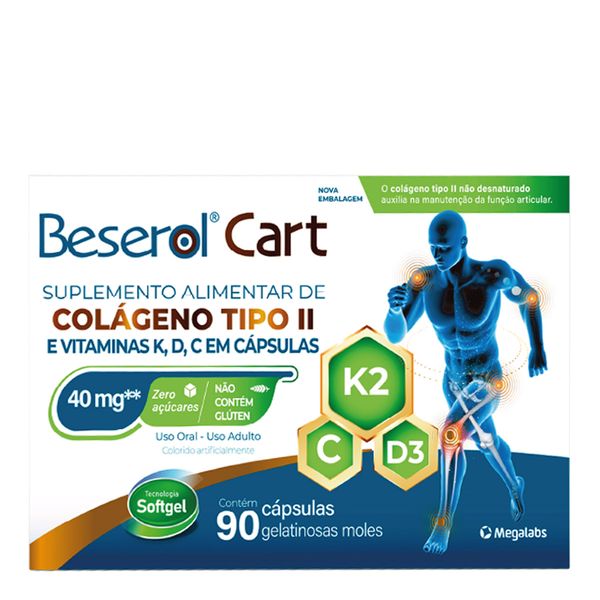 Suplemento Alimentar Megalabs Beserol Cart 40mg 90 Cápsulas