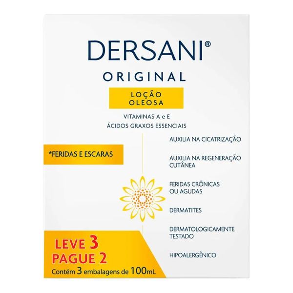 Kit Dersani Loção Oleosa 3 Unidades de 100ml