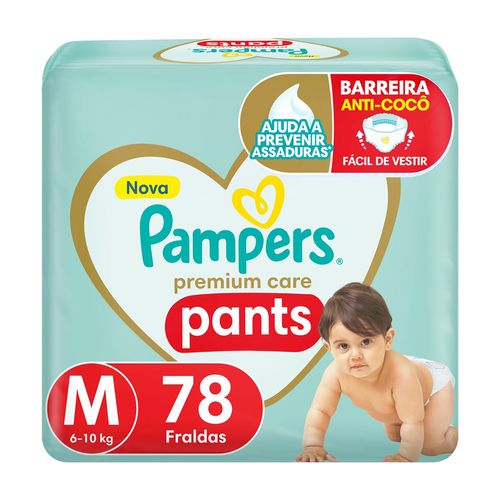 Fralda Pampers Pants Premium Care Roupinha M 78 Unidades