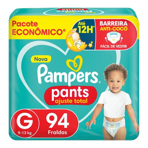 Fralda Pampers Pants Ajuste Total Roupinha G 94 Unidades