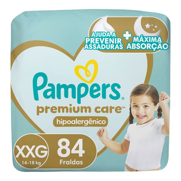 Fralda Pampers Premium Care Tamanho XXG 84 Unidades