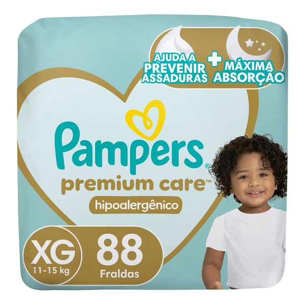 Fralda Pampers Premium Care Tamanho XG 88 Unidades