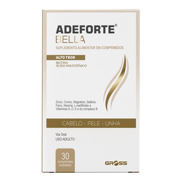 Polivitamínico Adeforte Bella Pele Cabelo e Unhas 30 Comprimidos