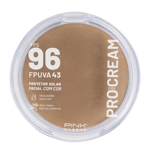 Protetor Solar Facial Pink Cheecks Fps 96 Fpuva 43 Pro Cream Multifuncional Cor Pro15 14G Compacto