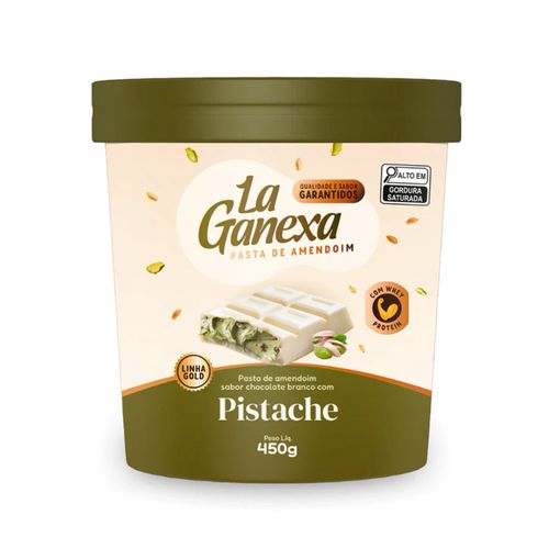 Pasta de Amendoim com Whey Protein 450g Sabor Pistache La Ganexa Pasta de Amendoim com Whey Protein 450g Sabor Pistache La Ganexa