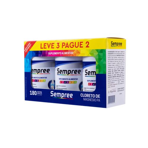 Sempree Cloreto de Magnésio Kit 180 cápsulas