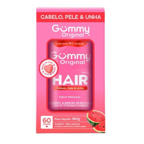 Gummy Hair Suplemento Alimentar Melancia 60 gomas