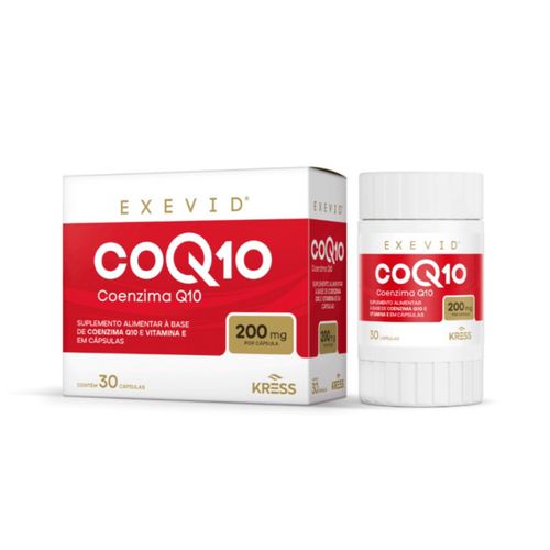 Coq10 Exevid Suplemento Coenzima Q10 200mg Kress 30cps