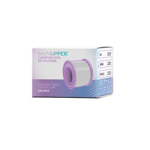 Curativo Fita de Gel Silicone para Queloide e Cicatriz rolo 2,50cm x 1,50m bege - Skinupper
