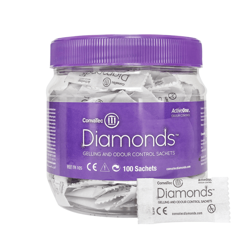 Diamonds Sachês Gelificantes para Controle de Odor 100un - Convatec Diamonds Sachês Gelificantes para Controle de Odor 100un - Convatec