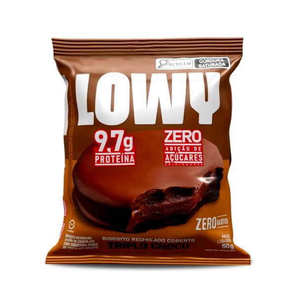 Biscoito Recheado Coberto Triplo Choco Lowy 50g