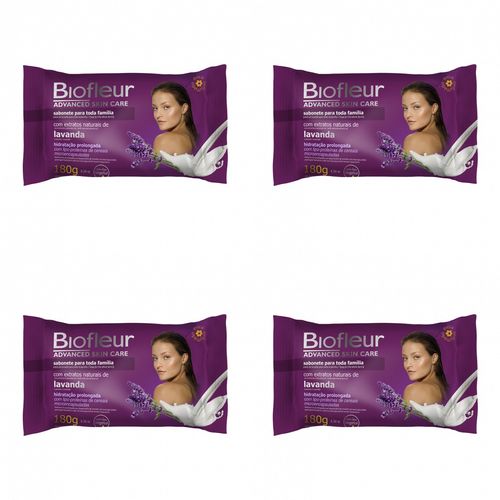 Kit c/4 Sabonetes Biofleur 180g Lavanda Kit c/4 Sabonetes Biofleur 180g Lavanda