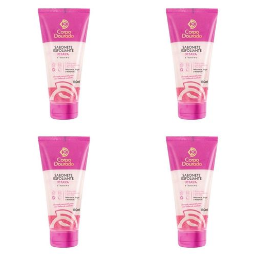 Kit c/4 Sabonetes Esfoliante Corpo Dourado 180ml Amora Kit c/4 Sabonetes Esfoliante Corpo Dourado 180ml Amora
