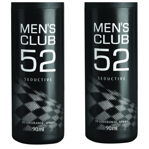 Kit c/2 Unidades de Desodorante Spray Mens Club 52 90ml Seductive Kit c/2 Unidades de Desodorante Spray Mens Club 52 90ml Seductive