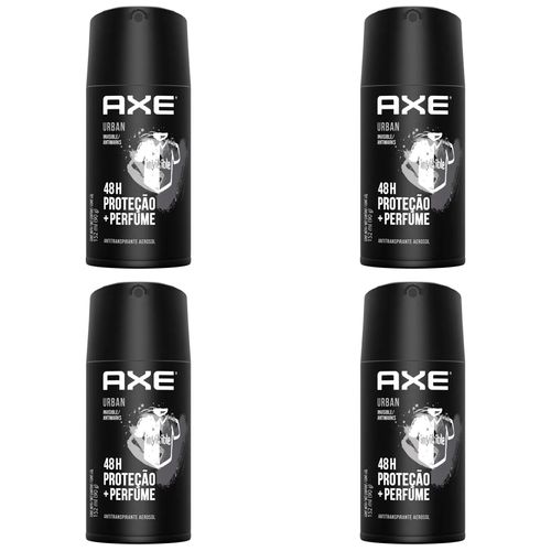 Kit c/4 Unidades de Desodorante Axe Aero Urban Invisible 152ml