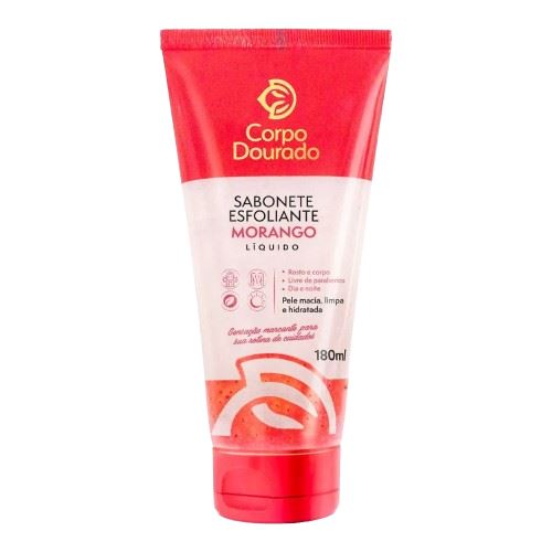 Kit c/4 Sabonete Esfoliante Corpo Dourado 180ml Morango Kit c/4 Sabonete Esfoliante Corpo Dourado 180ml Morango