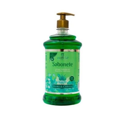 Kit c/9 Sabonete Líquido Harrop 1L Menta E Cidreira