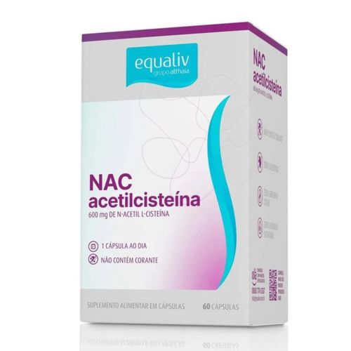 NAC Acetilcisteina Suplemento Alimentar Equaliv 60cps NAC Acetilcisteina Suplemento Alimentar Equaliv 60cps