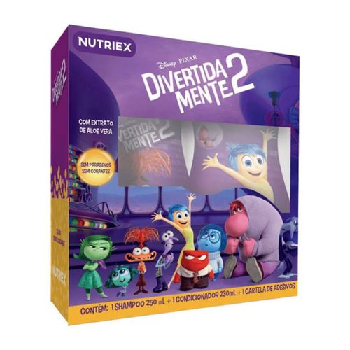Kit Shampoo Nutriex Disney Divertida Mente 2 250ml + Condicionador Nutriex Disney Divertida Mente 2 230ml + Cartela de A