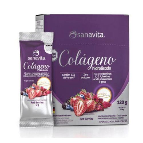 Colágeno Verisol Red Berries Sanavita 30 sachês