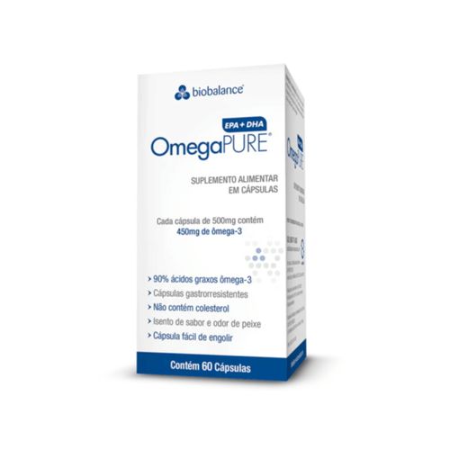 OmegaPure EPA DHA  Vitam E Alta Concentração 60 Cap Biobalance