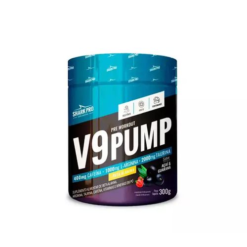 V9 Pump  Pre Treino 300g  Acai c/ Guarana- Sharkpro Suplementos