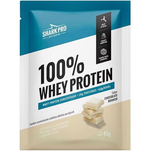 100% Whey Protein Pouch sachê 40g Baunilha- Sharkpro Suplementos 100% Whey Protein Pouch sachê 40g Baunilha- Sharkpro Suplementos