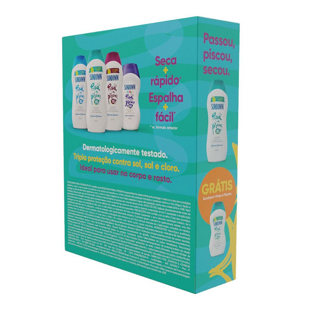 Kit Protetor Solar Corporal Sundown Praia e Piscina FPS50 200ml +